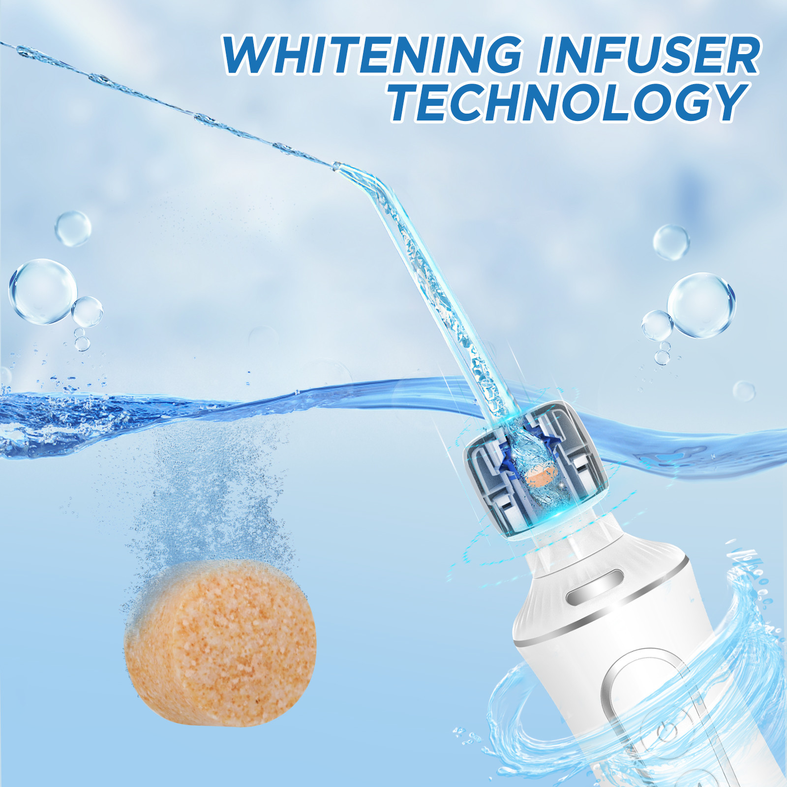Abs Pc Teeth Whitening Water Flosser 2000 Mah Battery
