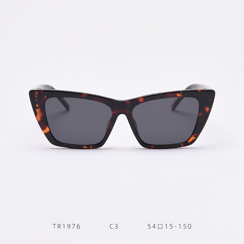 Fashion Trendy Women Sunglasses TR90 145MM Cat Eye On Round Face