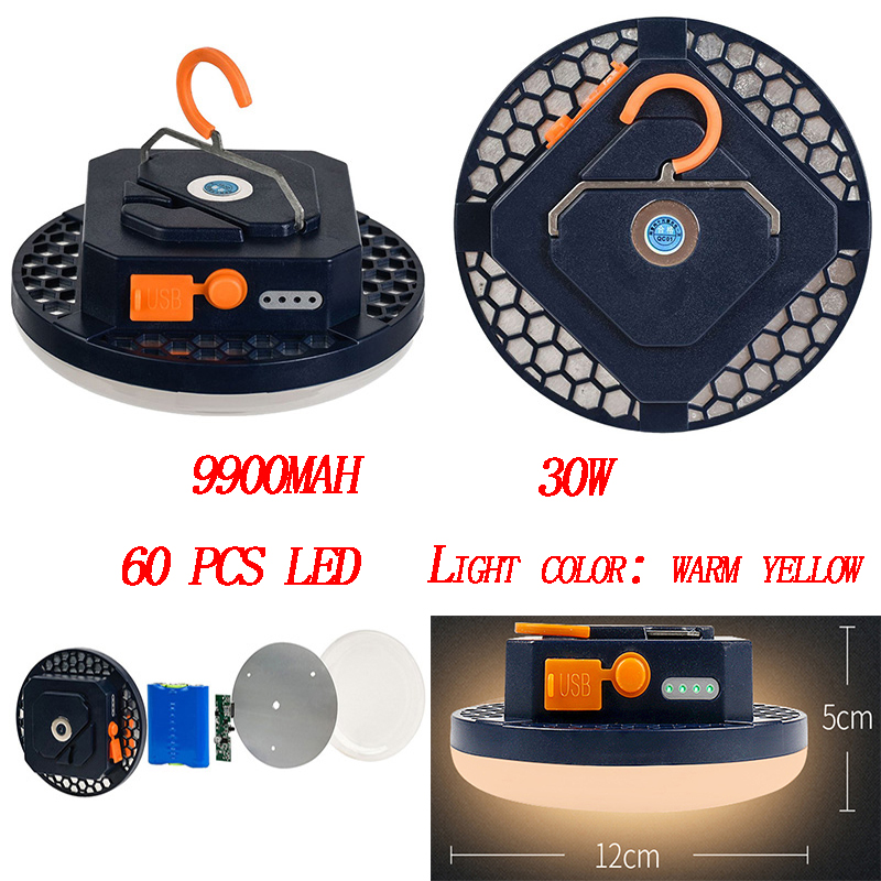 15600mah Rechargeable LED Magnet Flashlight Camping Led Fishing Lantern