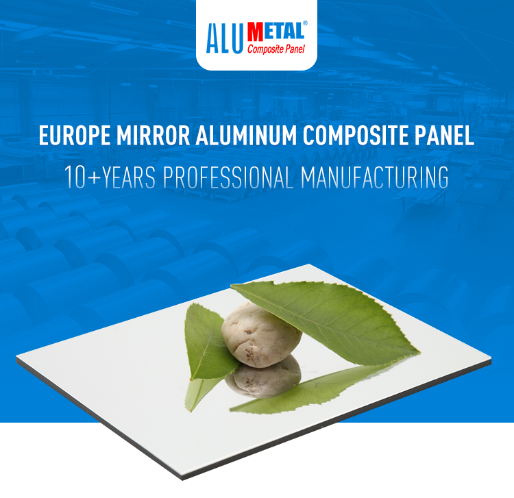 1220 X 2440mm Golden B1 Aluminium Composite Mirror Sheet 0.5 Mm Thick HDPE Core