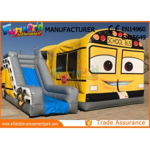 Customized Interactive Inflatable Bouncer Slide School Bus Shaped
