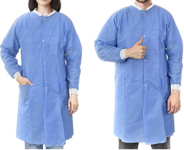 Disposable Laboratory Coat, Dental supplies, Nonwoven Disposable PP White Lab