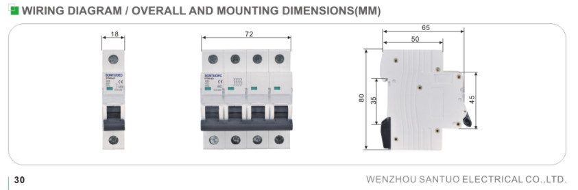 2P 10000 Times 20amp Mcb Circuit Breaker