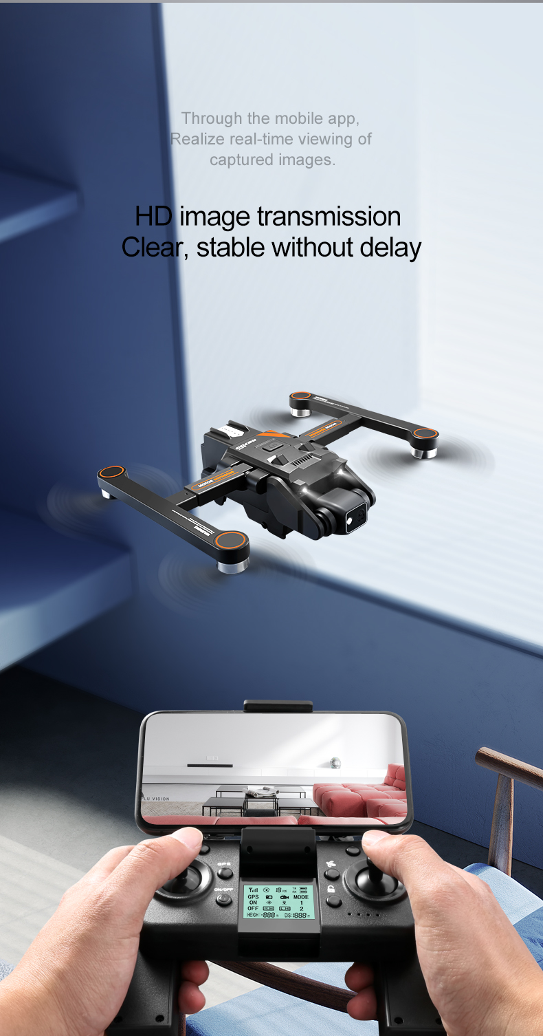 Rg700 Hd 4k Dual Camera Drone with Gps Wifi Transmission and Four Side Obstacle Avoidance Beginner Operator Skill Level