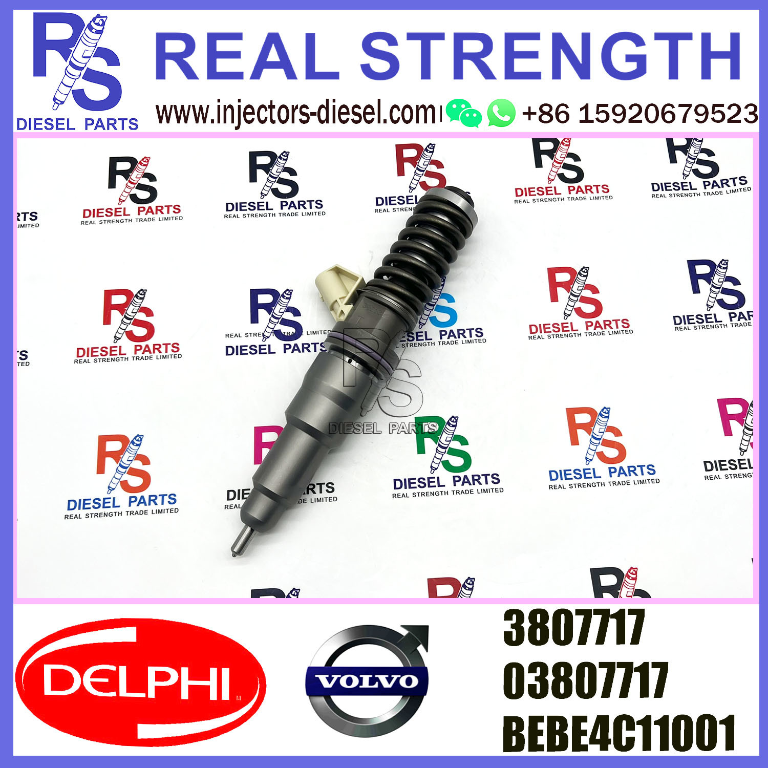 DELPHI 2pin injector 3807717 03807717 BEBE4C11001 Diesel pump Injector V-O-L-V E1 for V-O-L-V PENTA ENGINES D12 775BHP