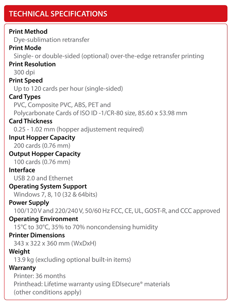 Matica EDIsecure XID8300 300dpi Retransfer Printer for Professional PVC Card Printing