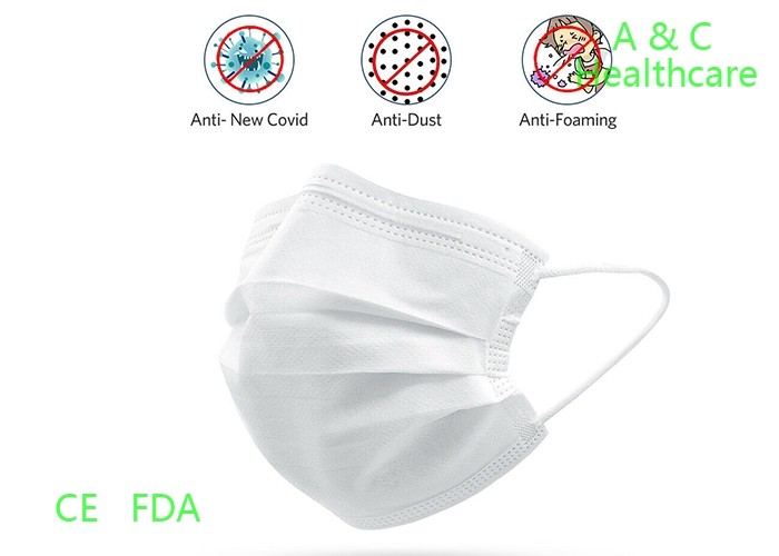 White Kids Surgical Mask With Elastic Earloop Children'S Disposable Face Masks