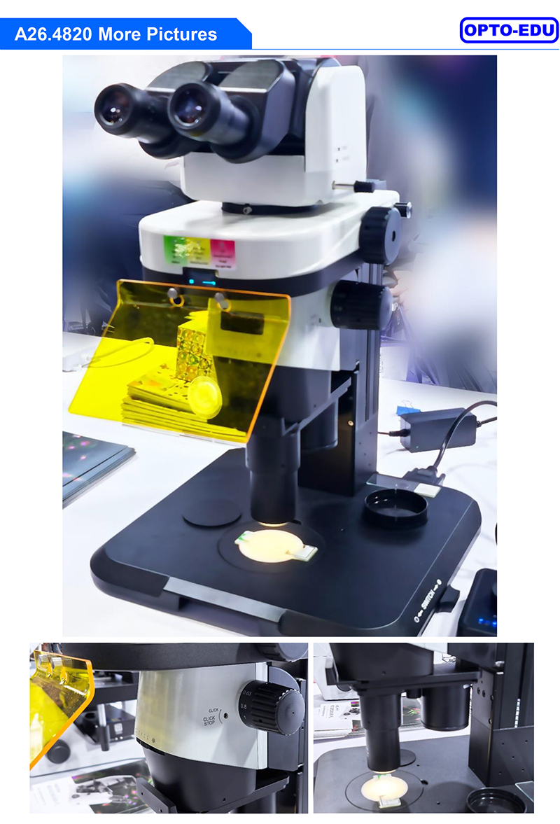 OPTO-EDU A26.4820 Motorized Fluorescent Zoom Stereo Microscope 0.63~6.3x 1/10
