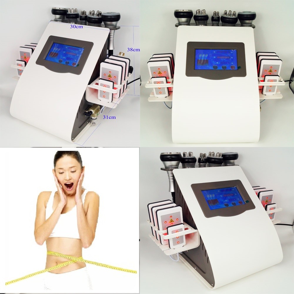 Ultrasound Cavitation Lipolaser Machine 6 In 1 Vacuum RF 40Khz Skin Rejuvenation