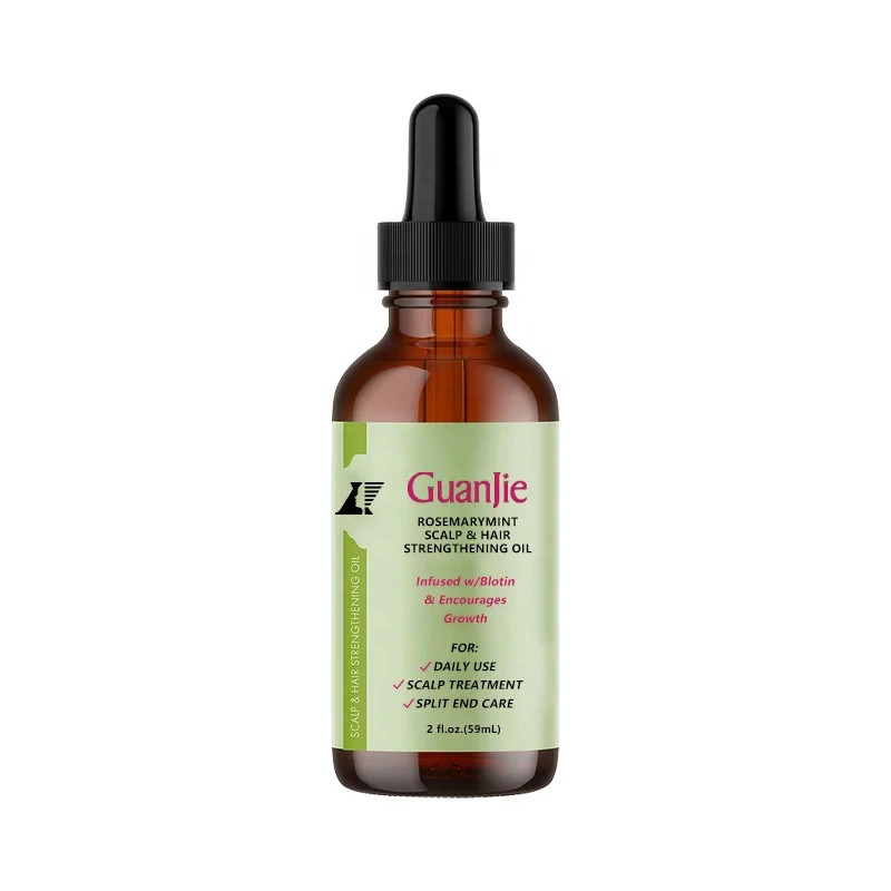 Private Label 100% Natural Hair Growth Oil Serum Rosemary Mint Scalp Strengthening Rosemary Oil Hair Growth
