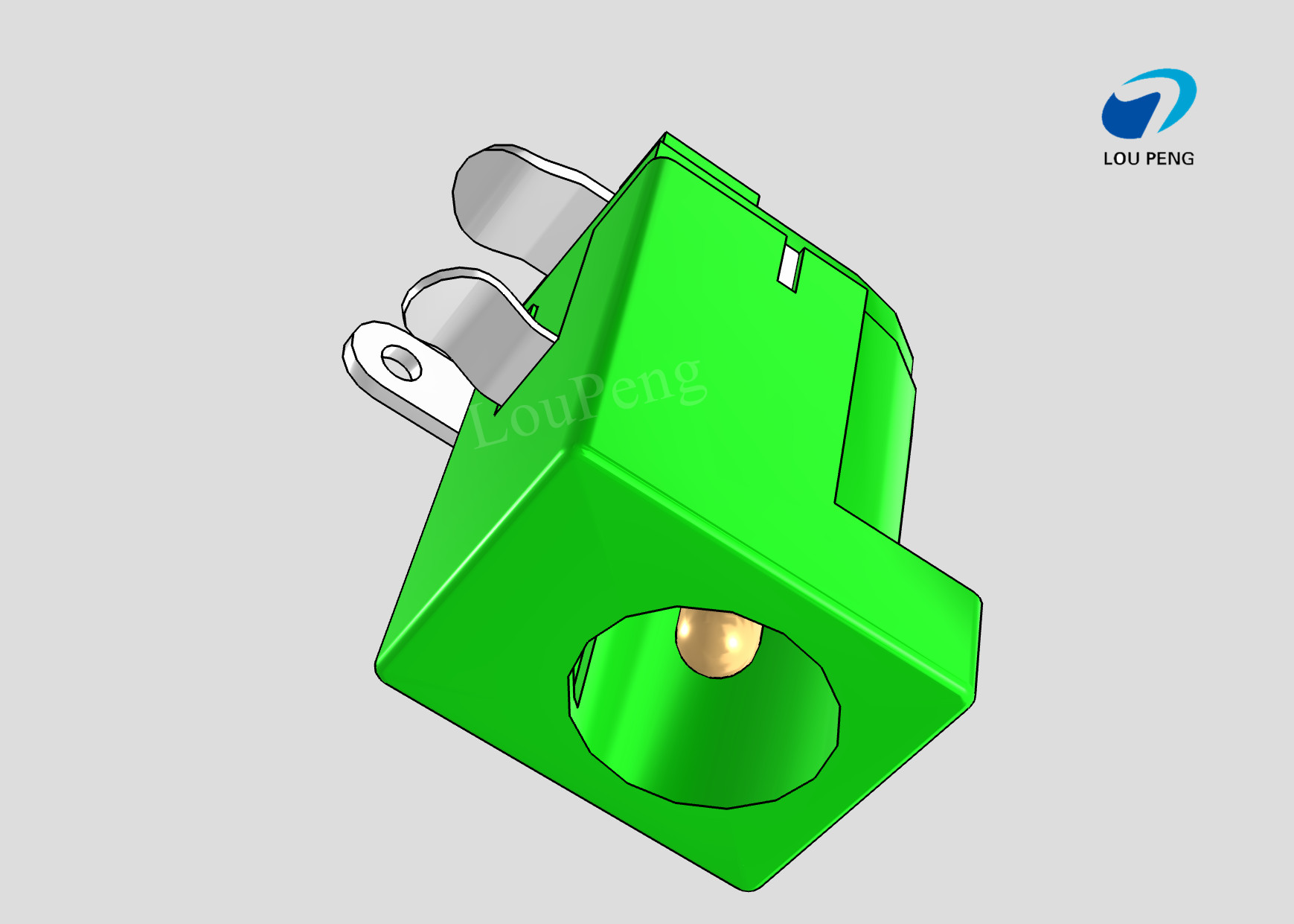 DC Jack Connectors, Cable-to-Board, 3 Position, Jack, Right Angle, Printed Circuit Board, DIP