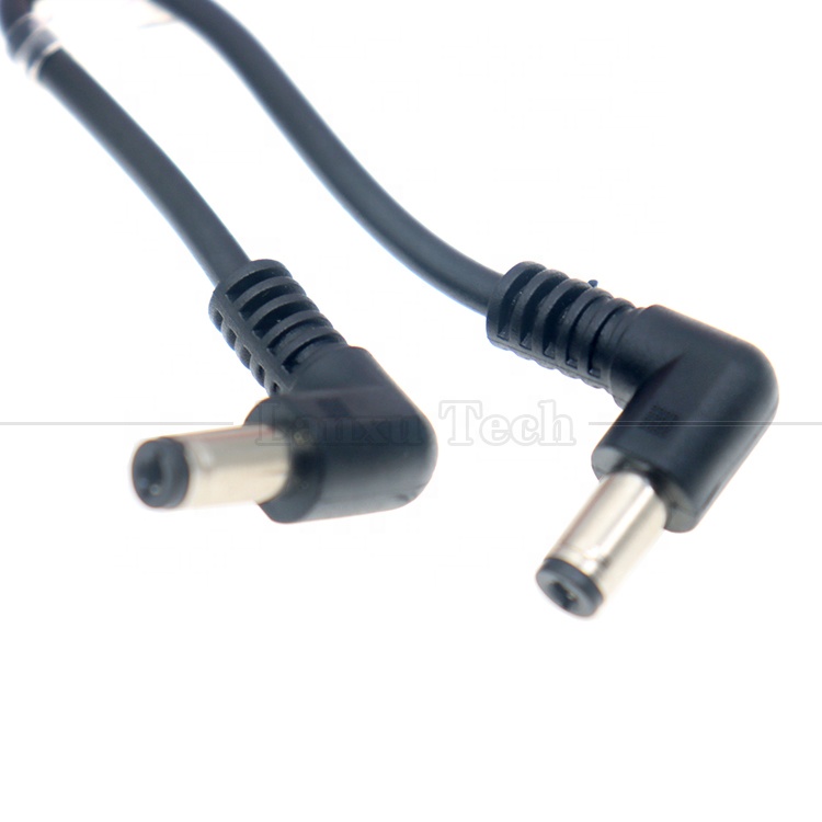 12V 24V Male to Male DC Angled Plug Jack Connector 5.5*2.1mm Power Supply Extension Wire Cables