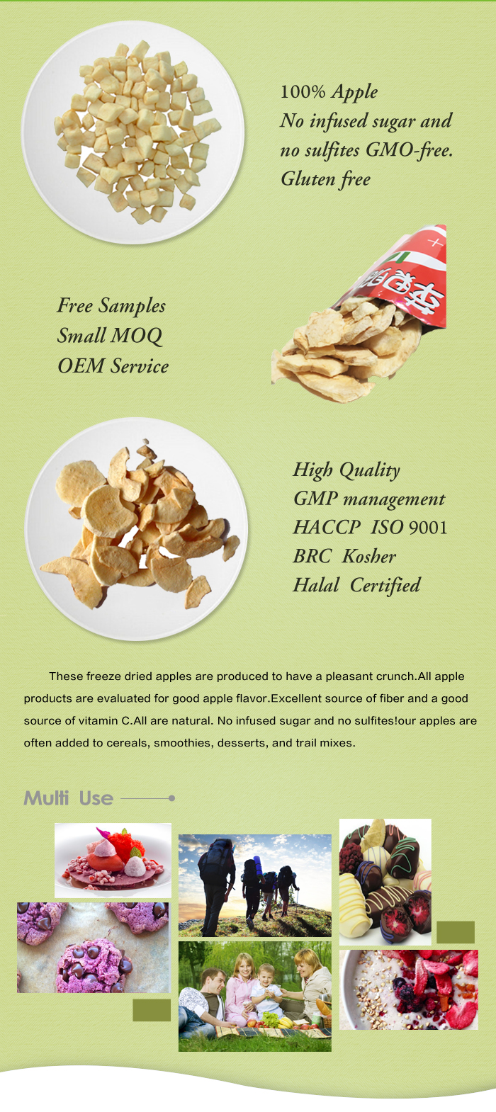 2016 new product freeze dried apples fruit snacks apple chips