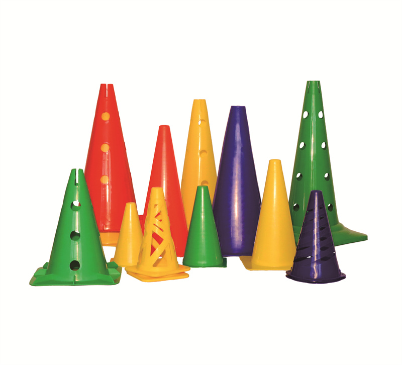 Custom Foldable Hollow Out Tapered Plastic Cones For Football Training