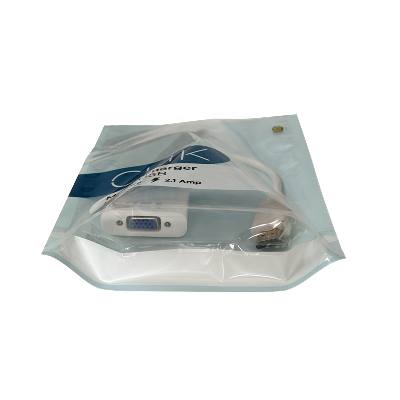 Electronic Packaging Clear Front Plastic Ziplock Bags Made Of OPP / CPP Material Structure