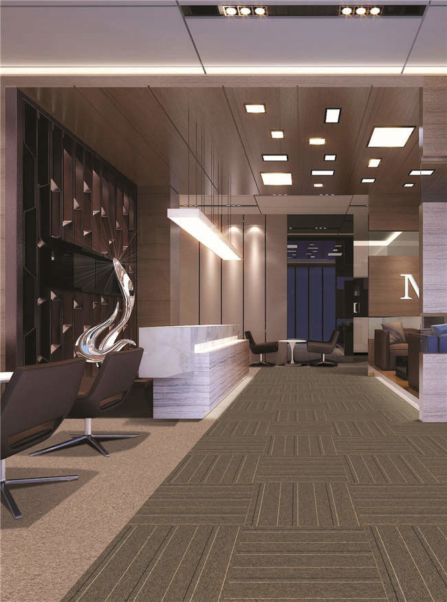 PP WITH BITUMEN COMMERCIAL CARPET TILE FOR OFFICE 50CM*50CM