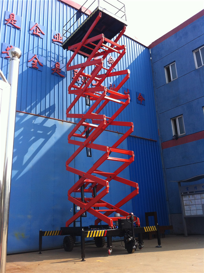 Heavy Duty Portable Scissor Lift Manganese Scissor Arms Q345B Motorized Wheel
