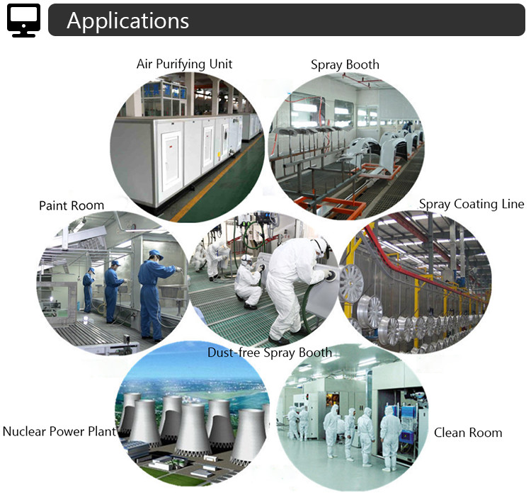 Synthetic Fiber Pocket Air Filter With High Air Flow Rate Filtration Efficiency F5-F9