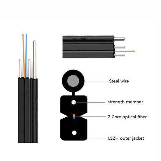 4 Core LSZH Sheath GJYXCH FTTH Outdoor Wiring System Single mode Fiber Optic Cable