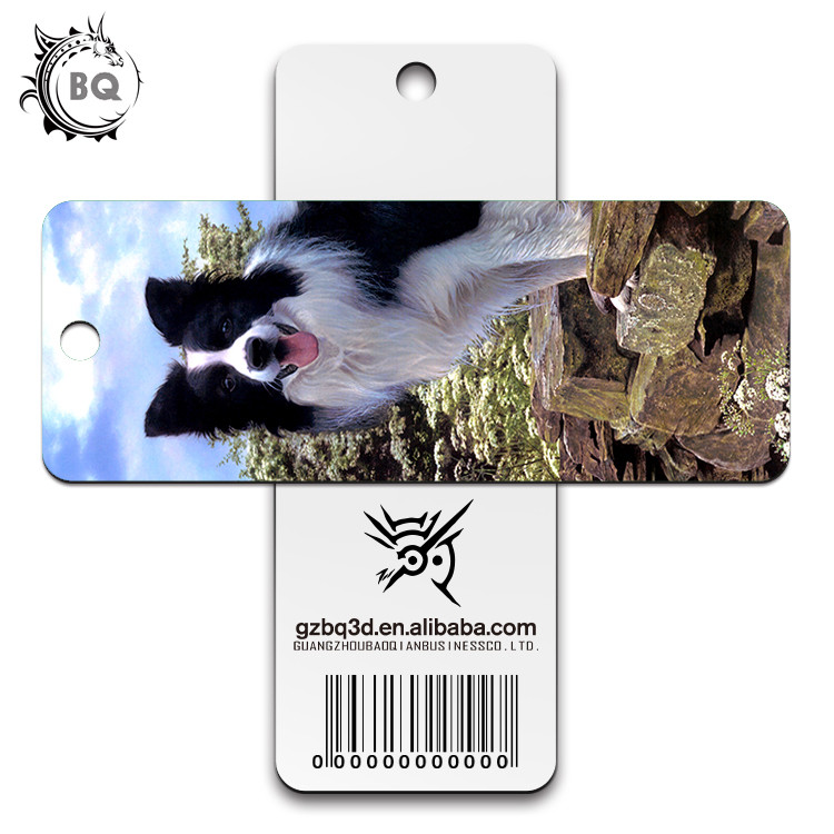 Custom Lovely Dog Lenticular 3D Animal Bookmarks With Tassel For Gifts And Souvenirs