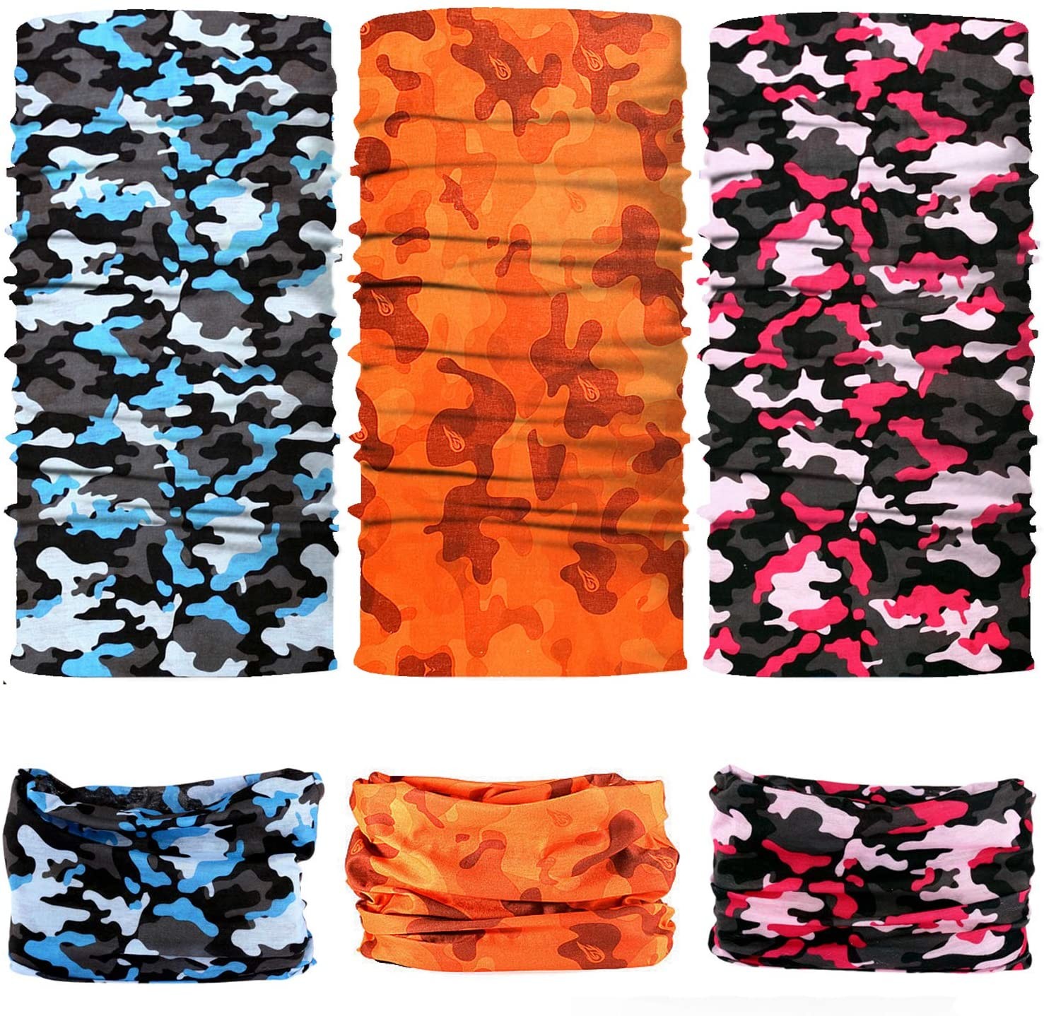 Ear Loops Cotton Camo Lightweight Face Mask Tube Bandana