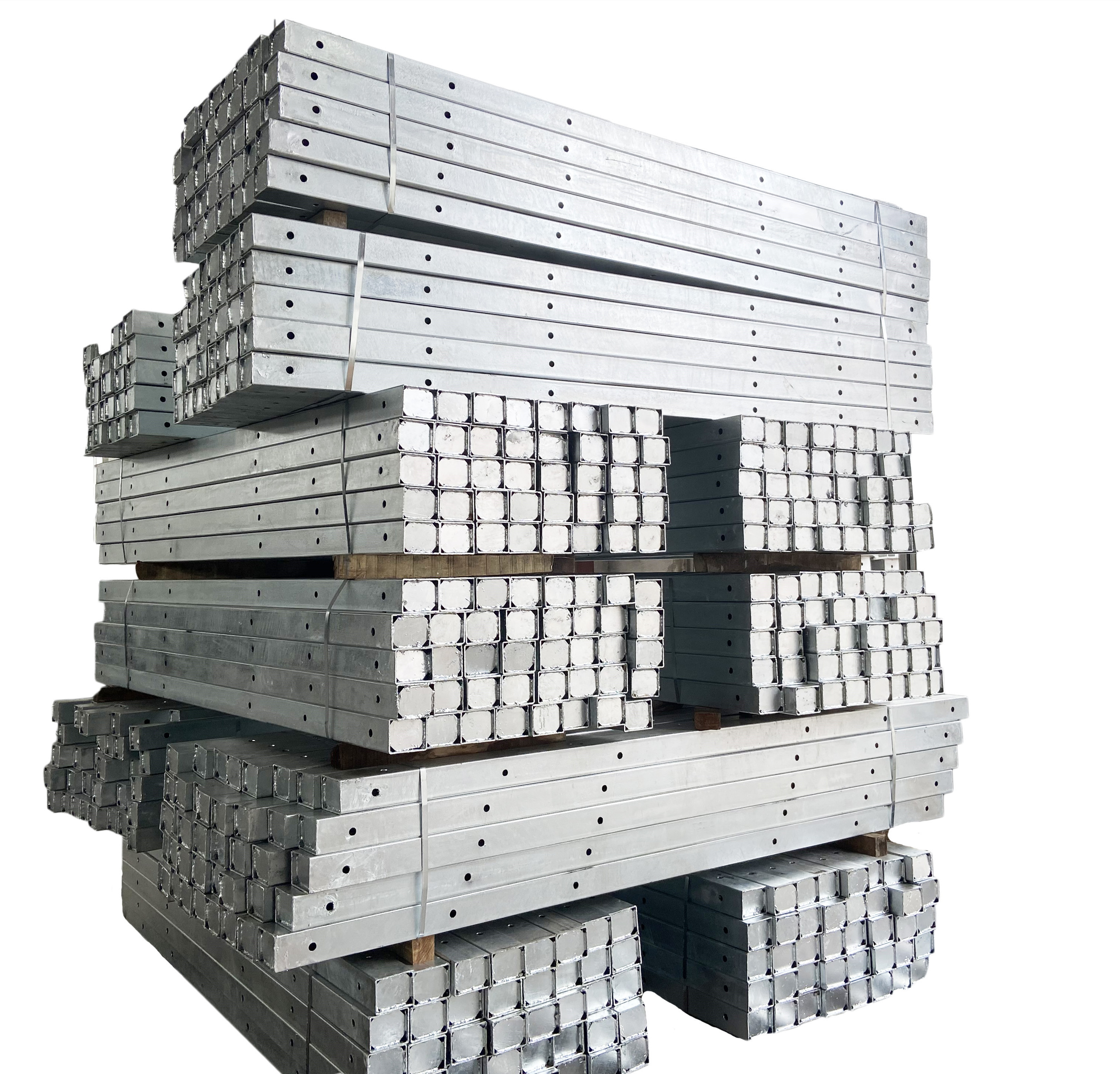 Galvanized Steel Crossarm Pipe Rectangular 8FT 10FT 12FT Cross Arm Post