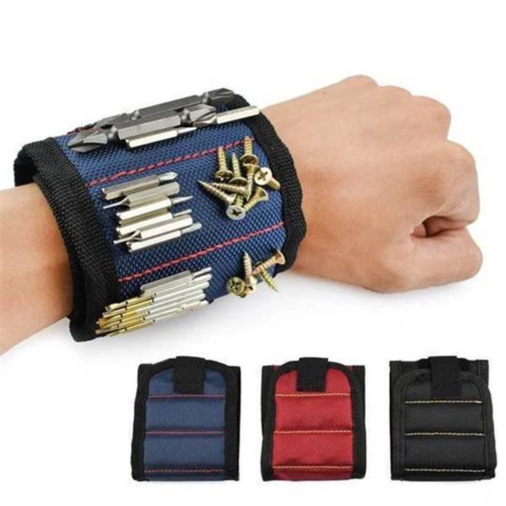 Hot Sale Polyester Strong Magnetic Wristband Portable Tool Bag Pouch Electrician Wrist Tool Screws Nails Drill Bits Holder