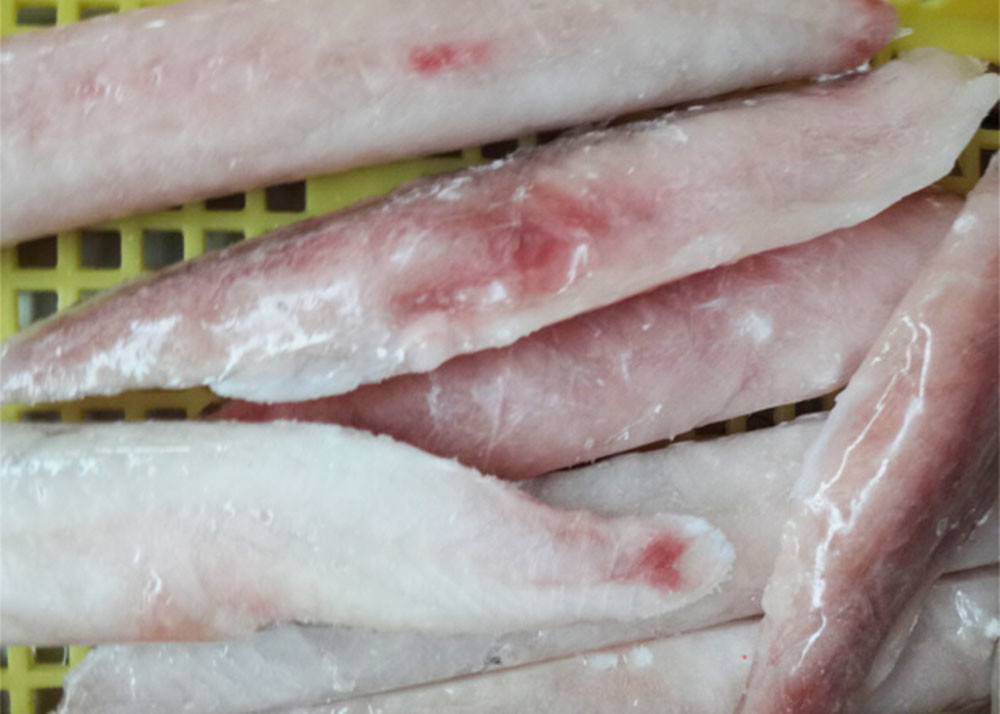 Brc Haccp Frozen Monkfish Tail IQF freezing process 50g - 80g Size