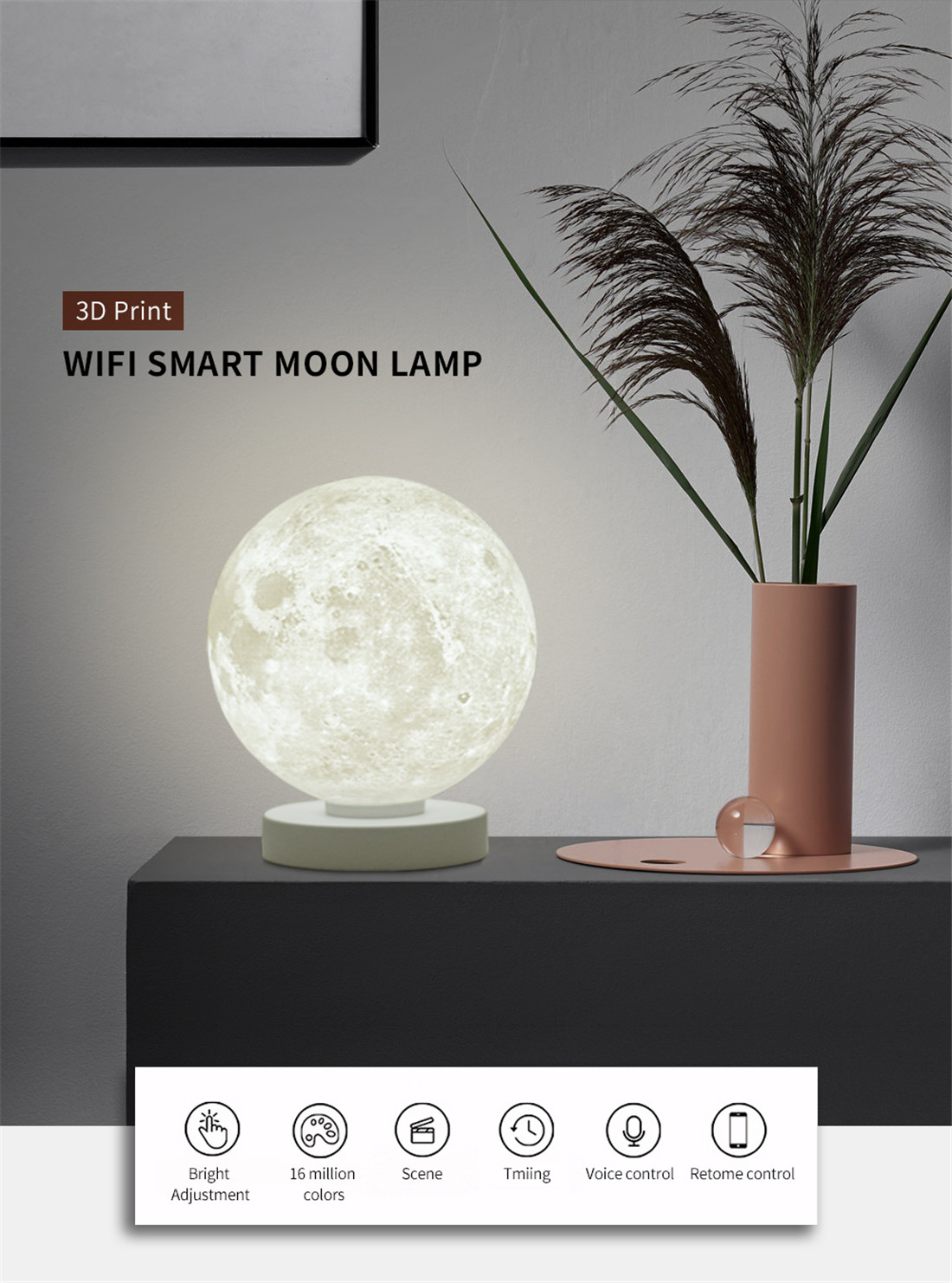 3D PRINT RGBW MOON / Earth RGBW