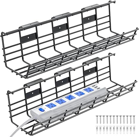 Effortlessly Keep Your Cables in Order with Surealong Under Desk Cable Management Tray
