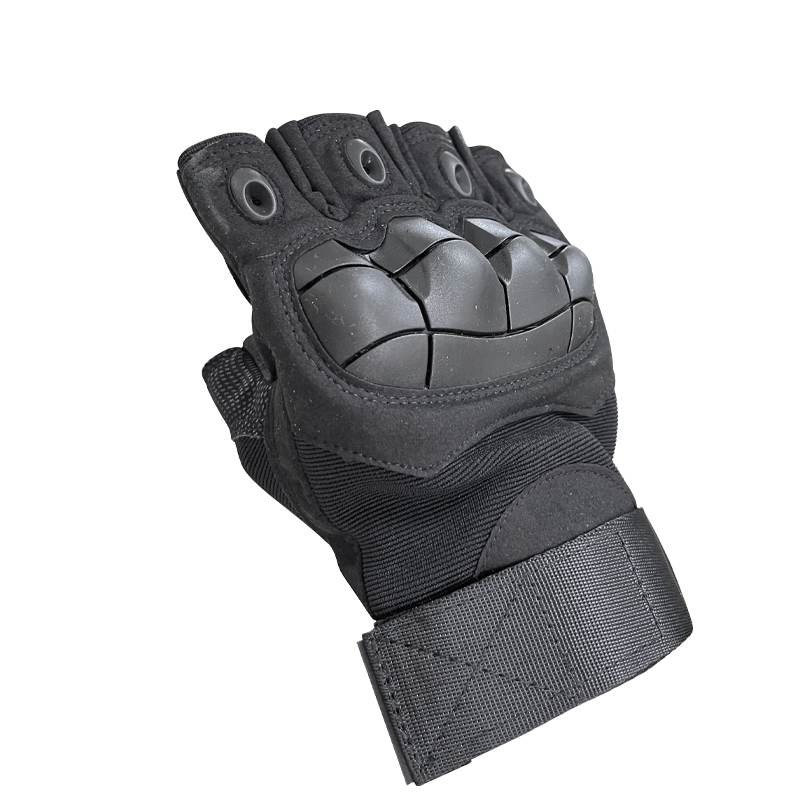 Customized Black Half Finger Gloves for Unisex Training and Safety Protection