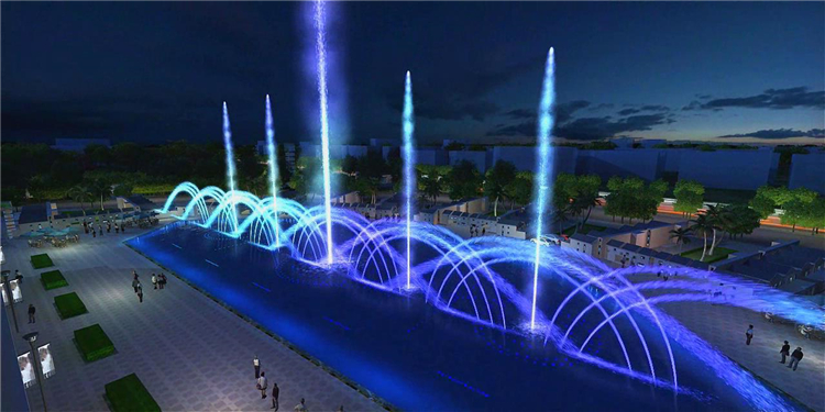 Signal Control Swing Fountain Multicolored 3D Digital Water Fountain