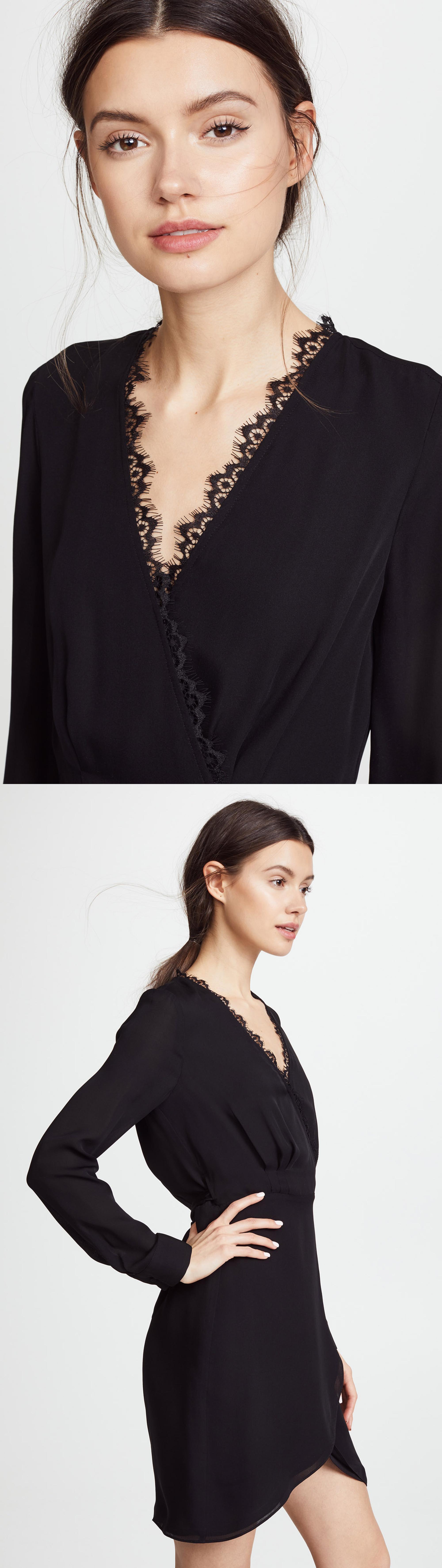 V Neck Long Sleeve Lady Dress New Design