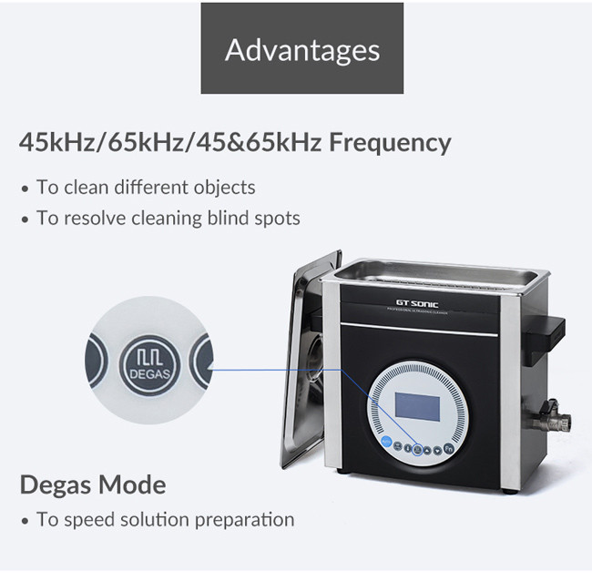 Black Commercial Ultrasonic Cleaner , Low Noise Dental Lab Ultrasonic Cleaner