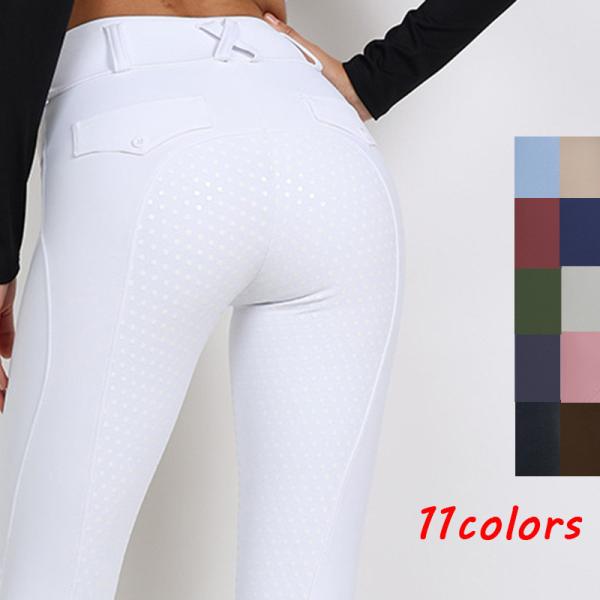 White Full Grip Competition Pantalon Equitation Horse Riding Pants Tight Waist