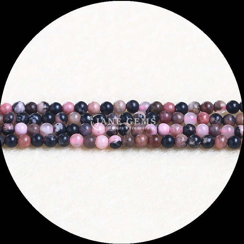 Natural Round Gemstone Beads Elegant Green Agate Rhodonite and Snowflake Obsidian for DIY Jewelry Making