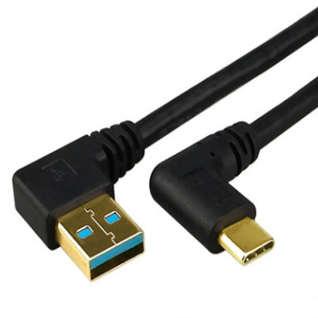 3A USB 3.1 Data Cable ODM 0.2m Double 90 Degree Elbow