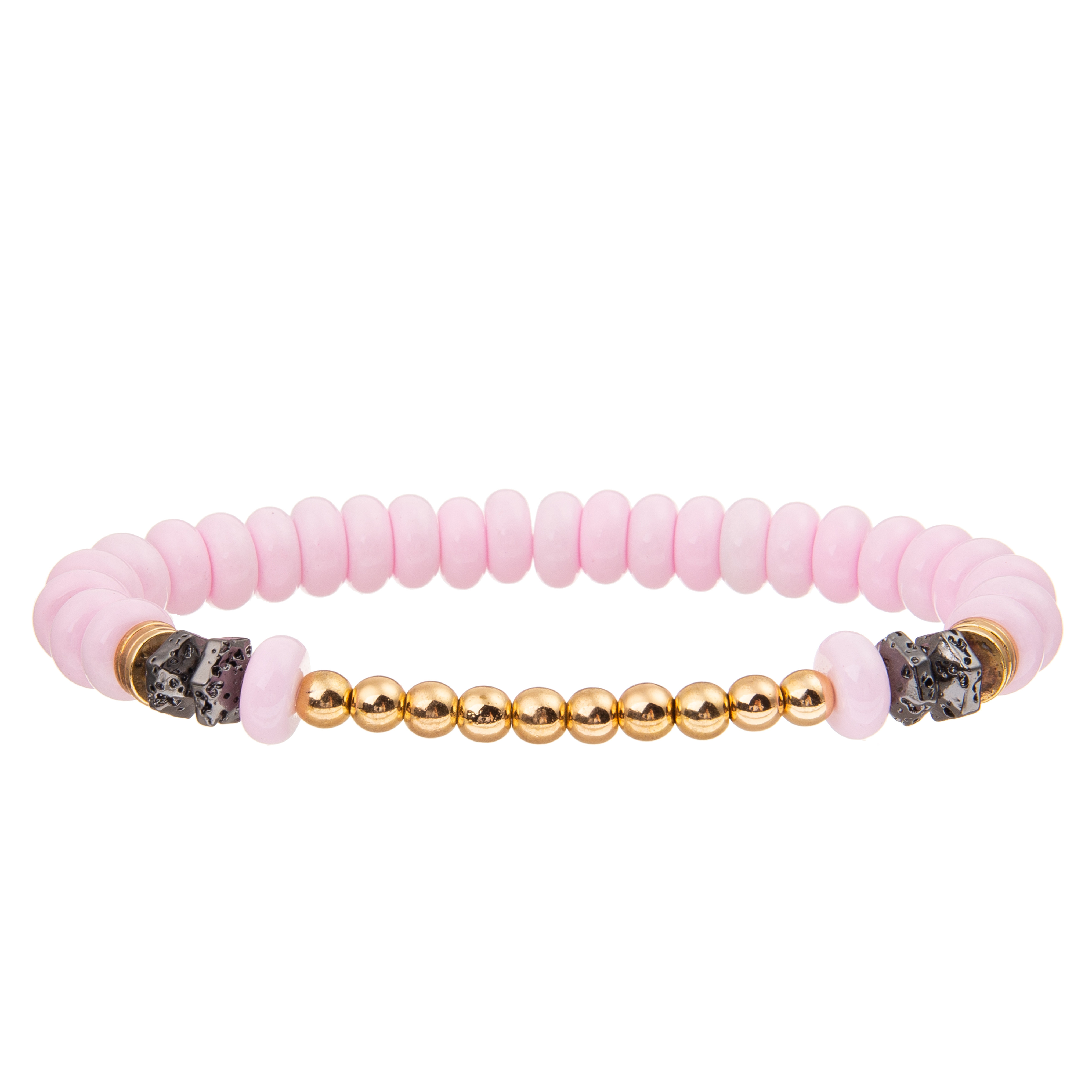 4 Colors Handmade Glass Beads Bracelets Set With Gold Plated Round Beads