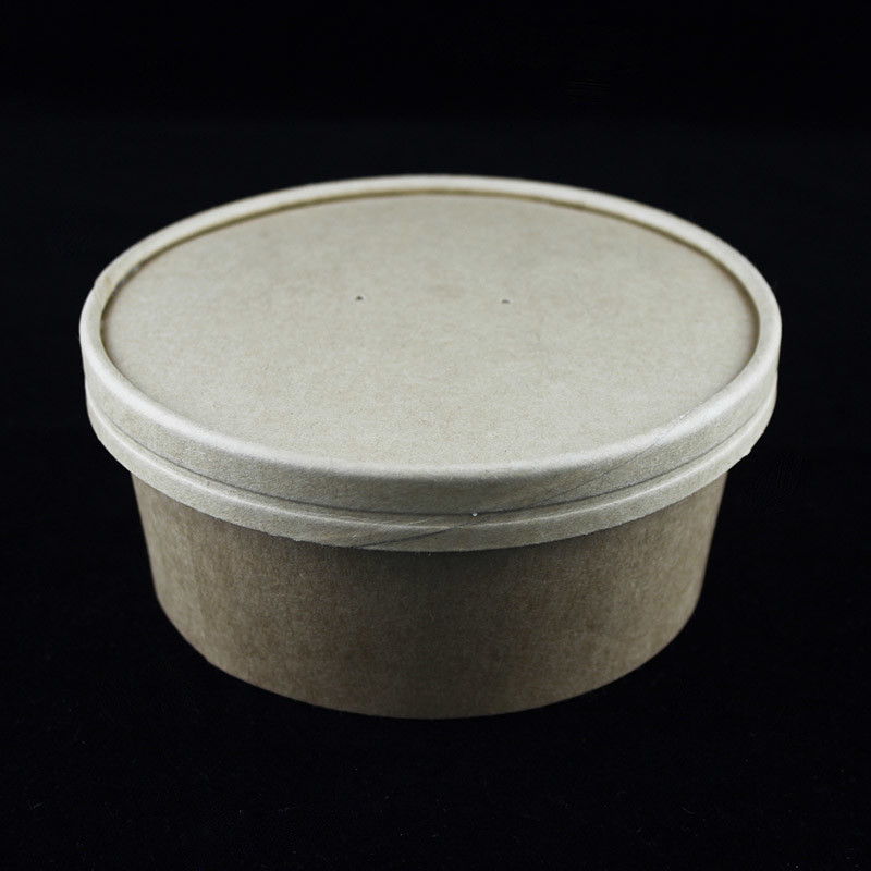 Food Container Brown Kraft Paper Bowl , Single Wall 750ml Kraft Salad Bowl