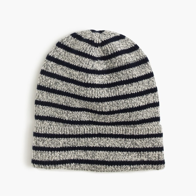 Complex Material Striped Beanie Hat , Lined Soft Beanie Hat Children Size