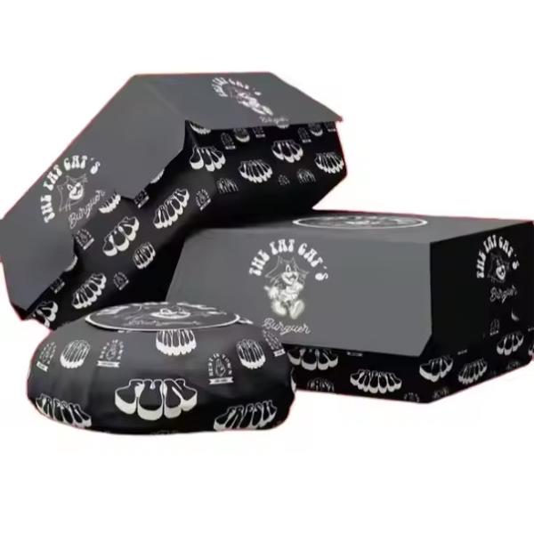 Customized Kraft Paper Fast Food Takeaway Boxes for Restaurants Hamburgers and