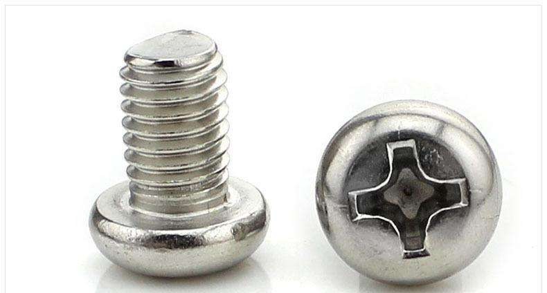 DIN Standard Stainless Steel Cross Slot Round Head Screws and Nuts Fasteners in Hebei