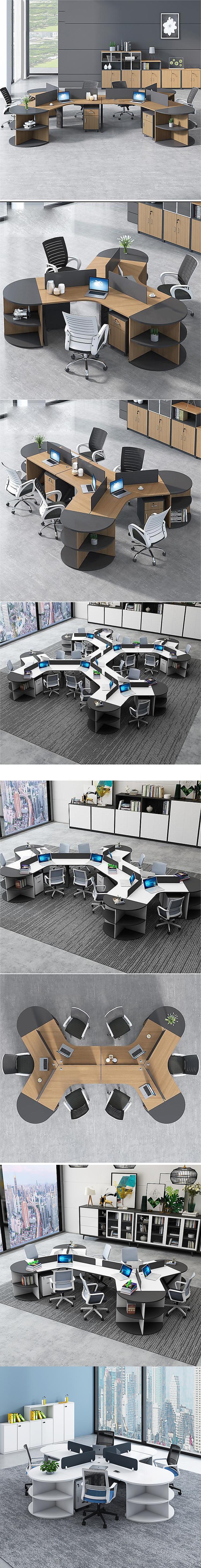 Office Furniture CBD Company Staff Desk with 2/3/6 Workstations and Partition Combination