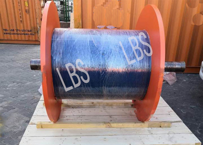 Big Wire Rope Winch Drum For Hoisting And Crane With Connection Shaft