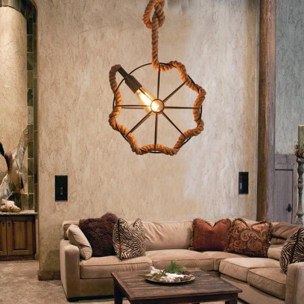 Iron ball chandelier creative bar coffee American retro industrial dining table