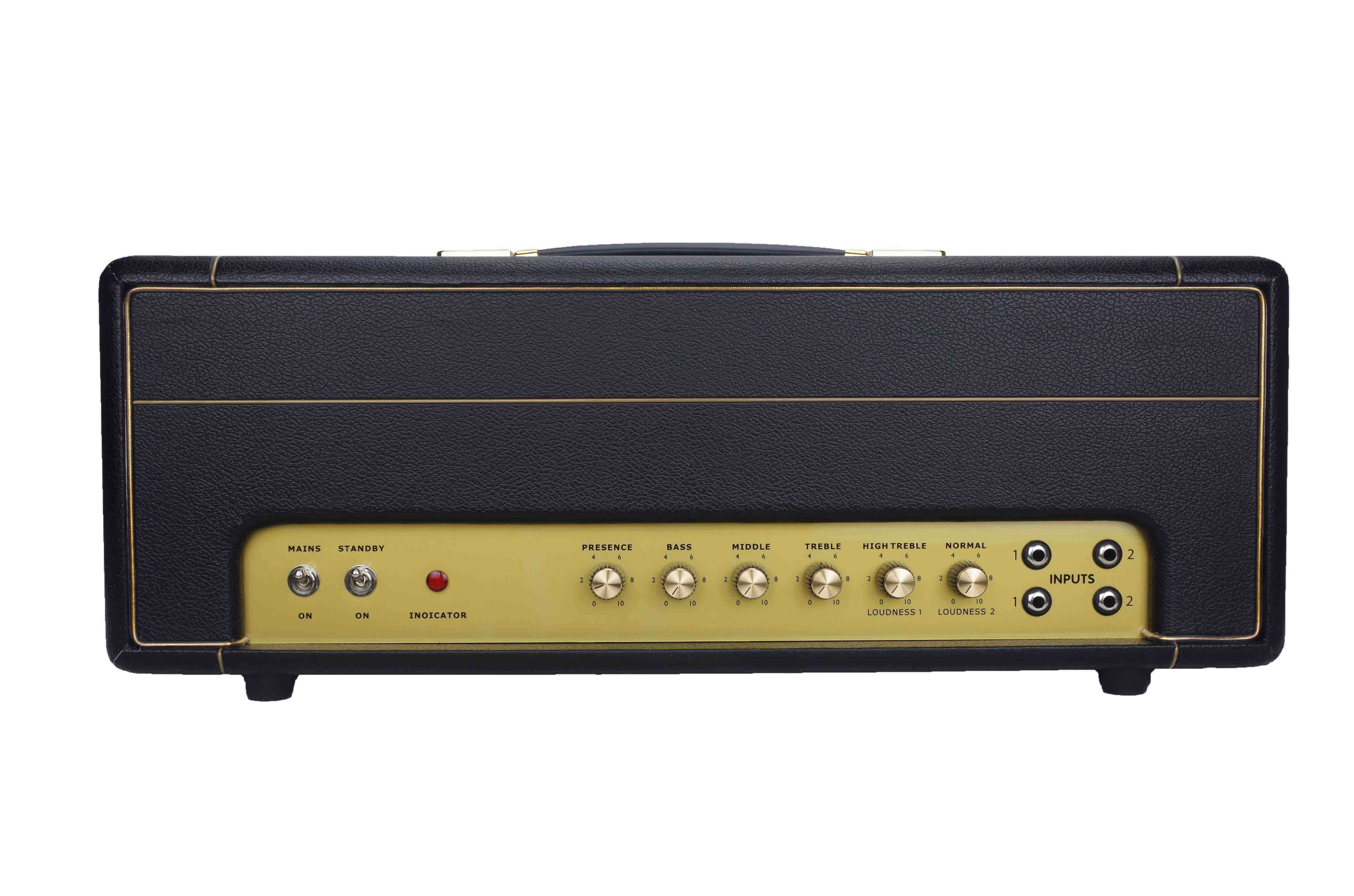 Custom JTM45N Hand Wired All Tube Electric Guitar Amplifier Head 50W in Black with 12AX7*3,EL34*2,5AR4*1 Loop