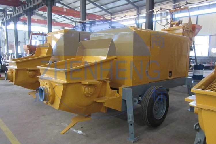 Yellow 60m3 / H Diesel Concrete Pump Piston Type For Bridge Construction