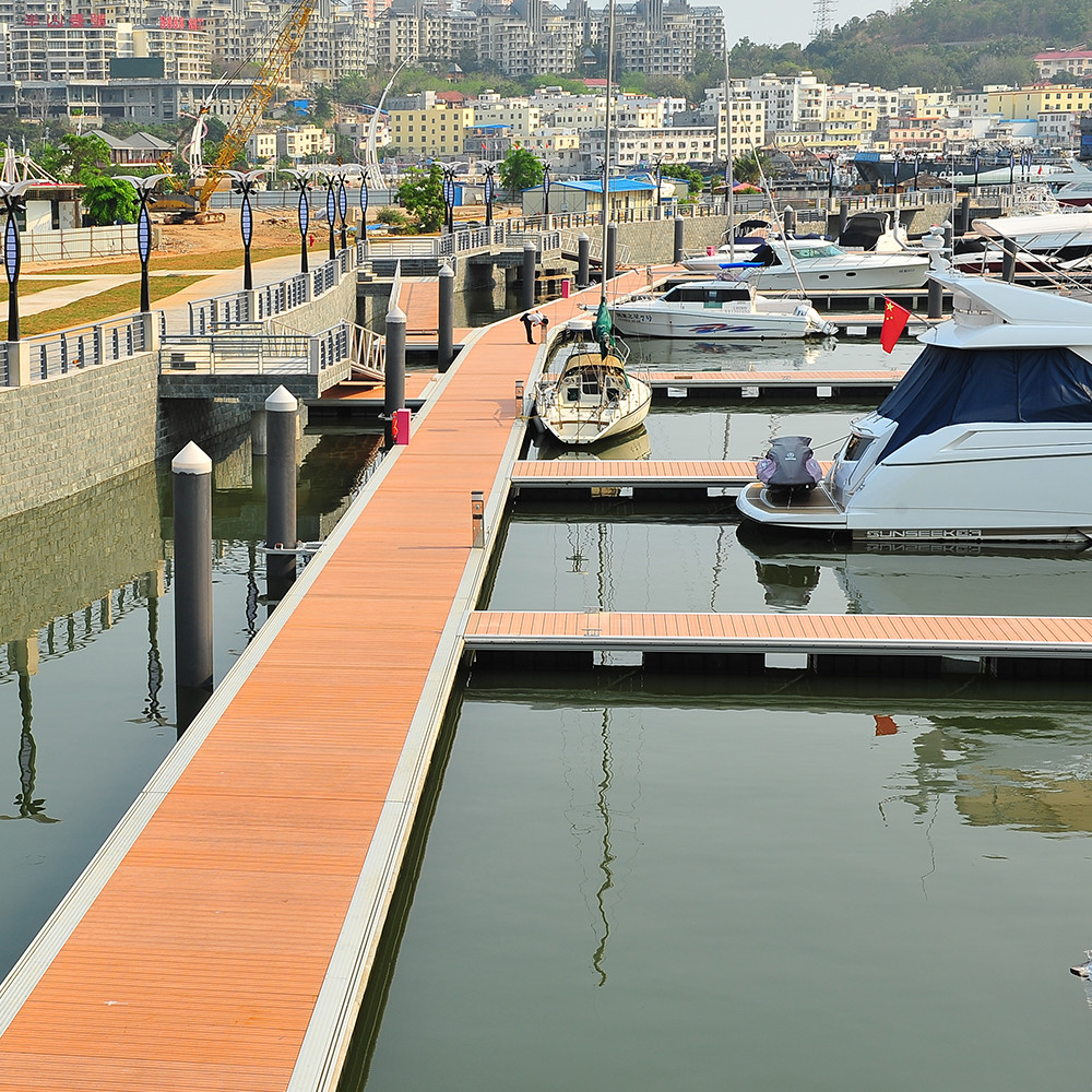 Aluminum Alloy Marina Dock Floating Pontoon Walkway Yacht Bridge With Fenders And LLDPE Floaters