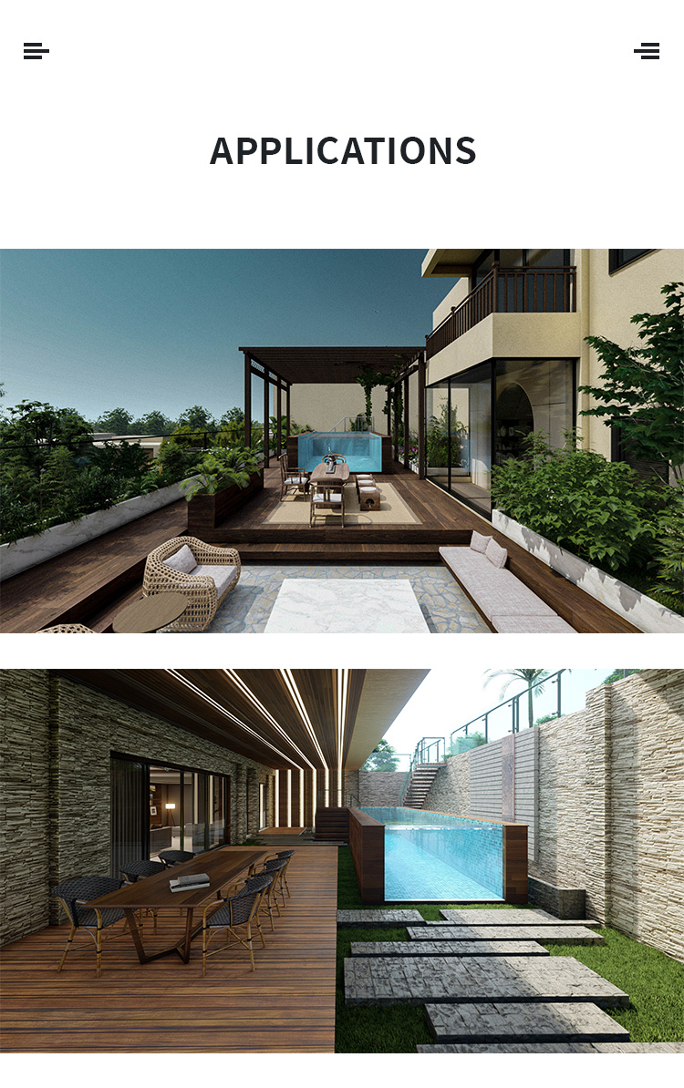 Backyard Prefab Swimming Pool with Above Ground Endless Infinity Design and Air Pump
