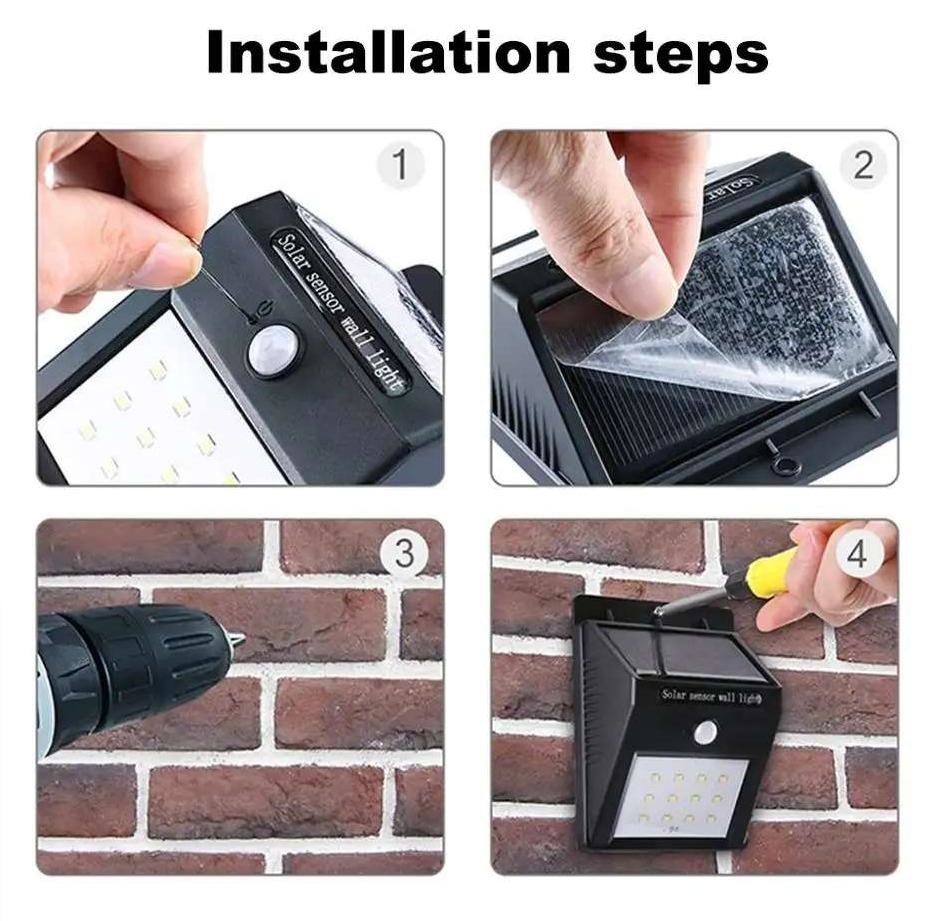 IP65 Waterproof 6500K Solar Sensor Wall Light Modern Outdoor Retaining Wall Lights